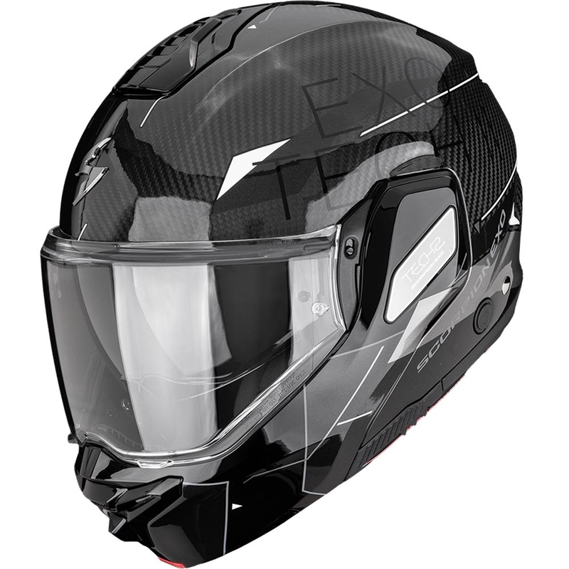 Casco de moto abatible Scorpion EXO-TECH II Carbon Viator negro-plata