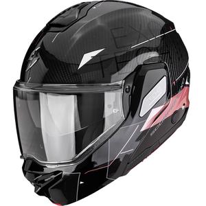 Casco de moto abatible Scorpion EXO-TECH II Carbon Viator negro-rosa