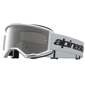 Gafas de motocross Alpinestars Vision 3 Wordmark blancas y negras