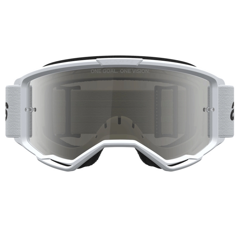 Gafas de motocross Alpinestars Vision 3 Wordmark blancas y negras