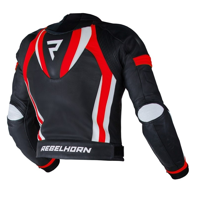 Bunda na motorku Rebelhorn Piston II PRO černo-bílo-fluo červená výprodej