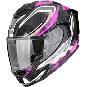 Casco integral de motocicleta Scorpion EXO-1500 Carbon Air Hydro negro-blanco-rosa