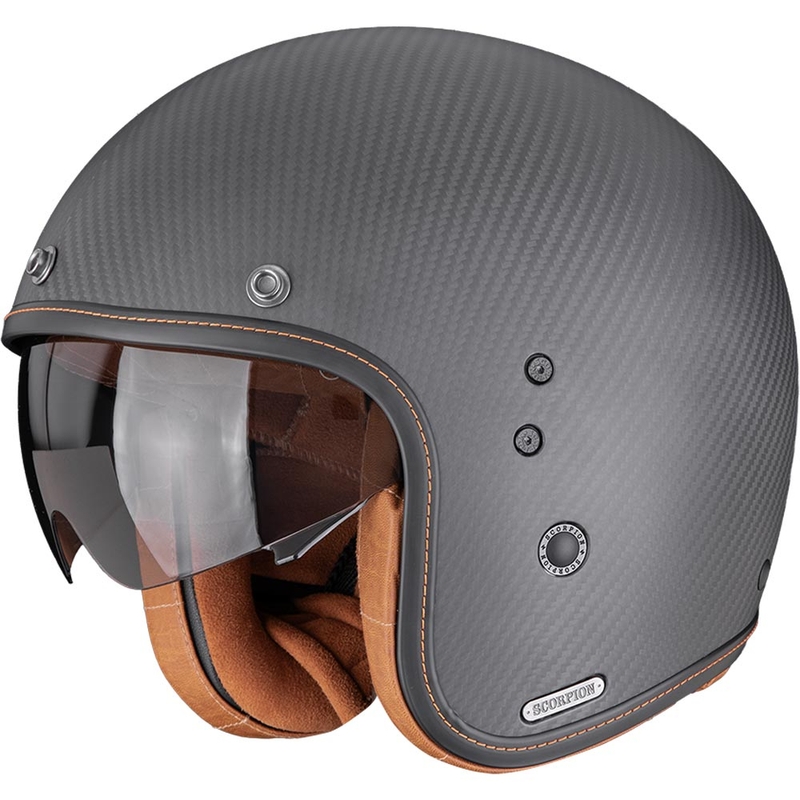Casco de moto abierto Scorpion Belfast II Carbon Solid, negro mate.