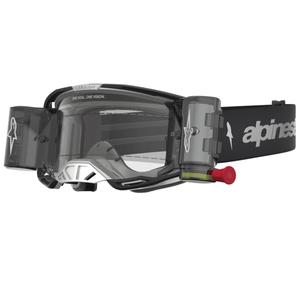 Gafas de motocross Alpinestars Vision 8 Amber Roll-Off de visión amplia, color negro-plata.