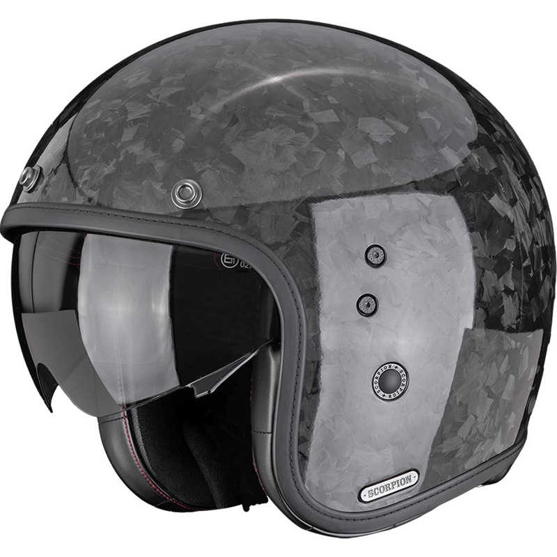 Casco de moto abierto Scorpion Belfast II Carbon Onyx negro