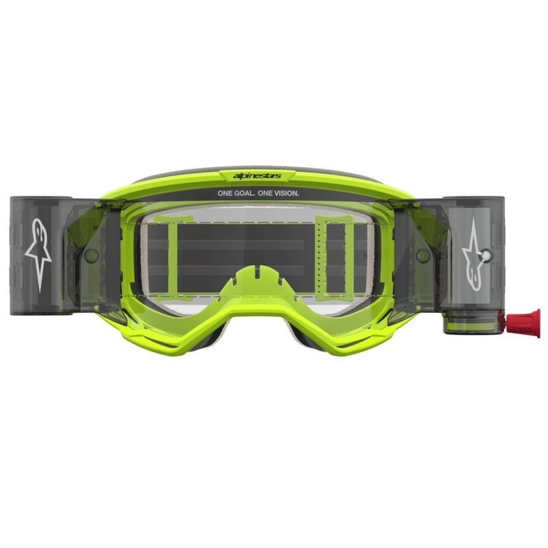 Gafas de motocross Alpinestars Vision 5 Rora Roll-Off, color amarillo flúor y negro.