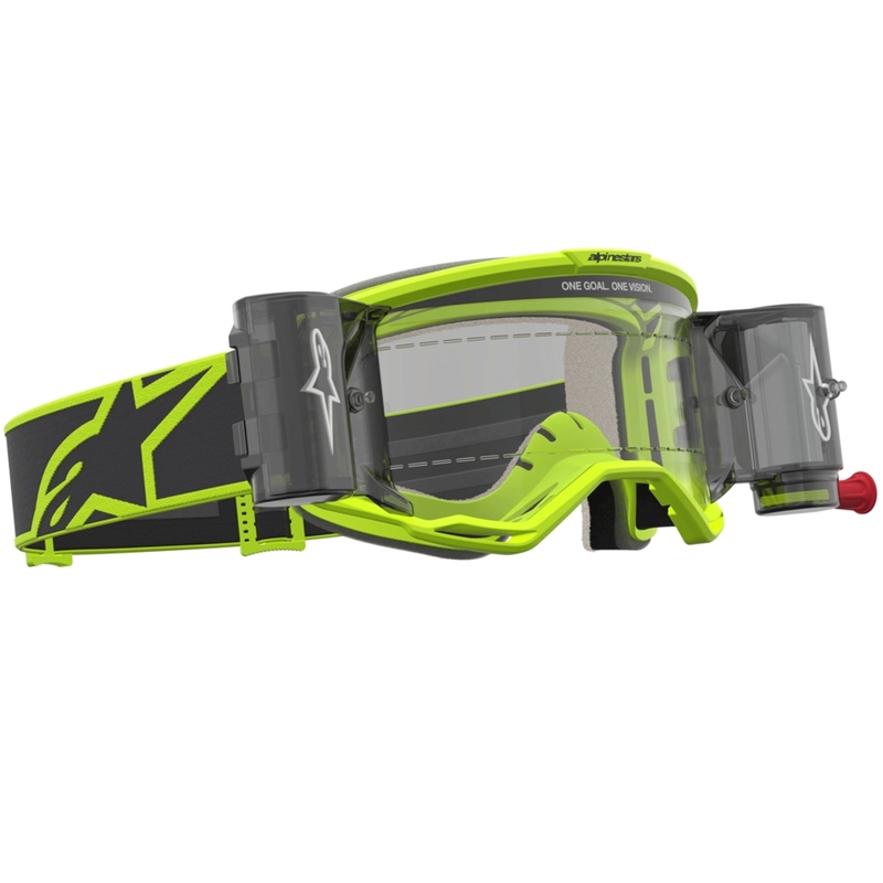 Gafas de motocross Alpinestars Vision 5 Rora Roll-Off, color amarillo flúor y negro.