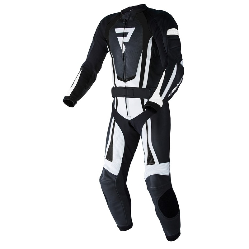 Mono de moto blanco y negro Rebelhorn Piston II PRO liquidación