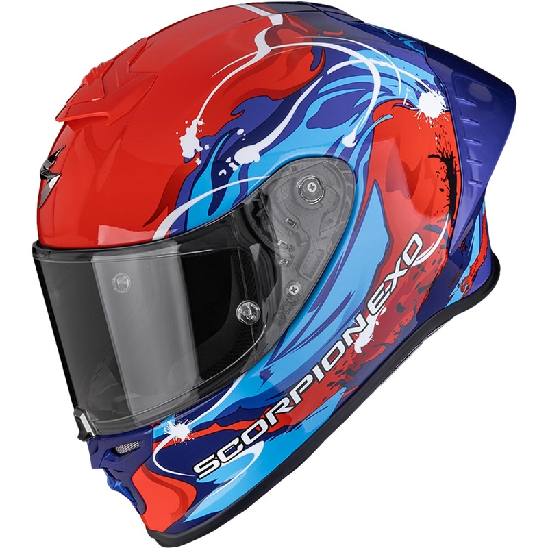 Casco integral de motocicleta Scorpion EXO-R1 EVO II Air Thrust rojo-azul