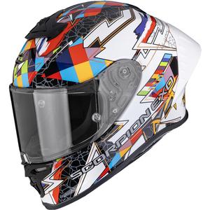 Casco integral de motocicleta Scorpion EXO-R1 EVO II Air Pouls blanco multicolor