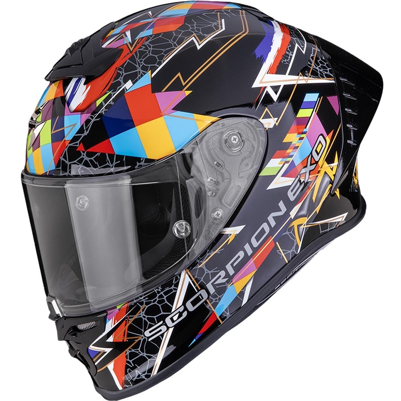 Casco integral de motocicleta Scorpion EXO-R1 EVO II Air Pouls negro multicolor