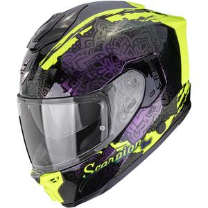 Casco integral de motocicleta Scorpion EXO-1500 Air Vortex negro-amarillo flúor-camaleón