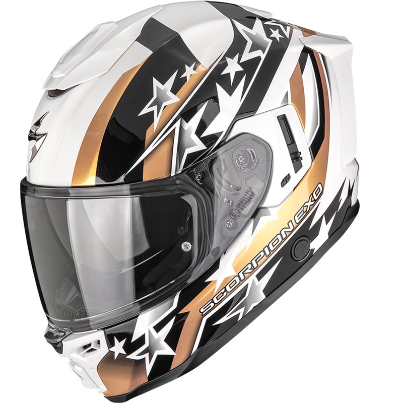Casco integral para motocicleta Scorpion EXO-1500 Air Etoile blanco-negro-dorado