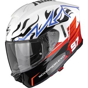Casco integral de motocicleta Scorpion EXO-530 Air JSK 97 blanco-rojo