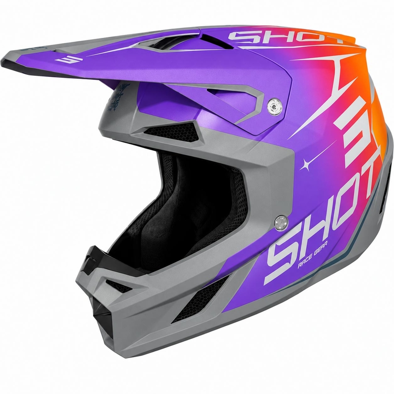 Casco de motocross Shot Speed Side morado mate