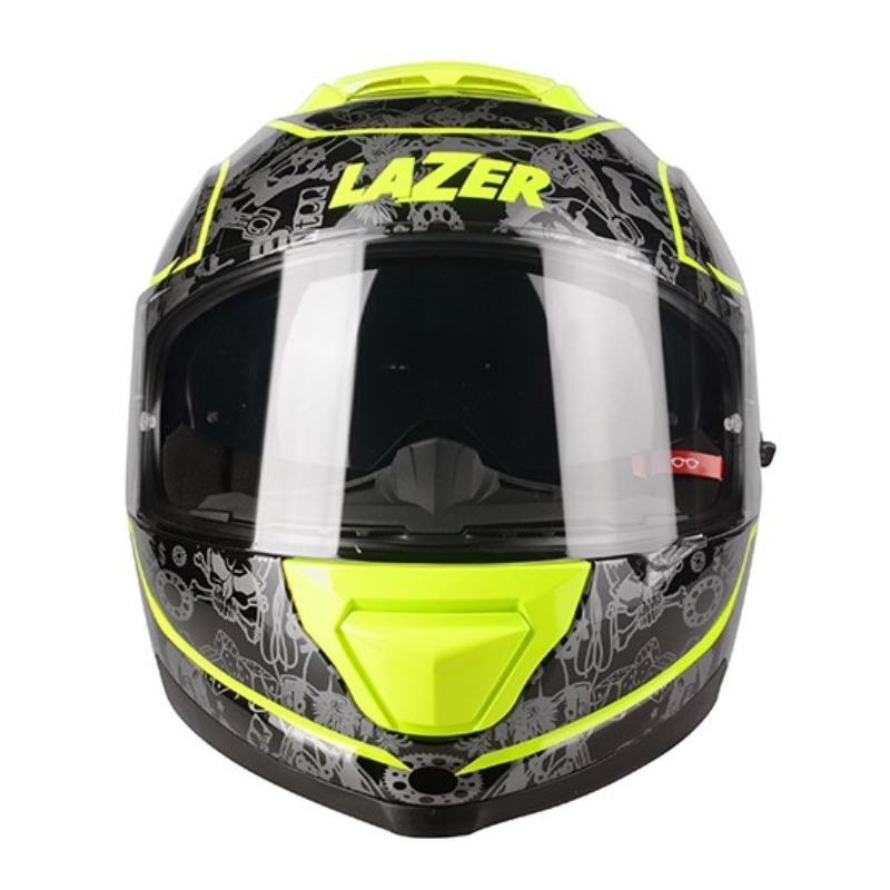 Casco integral de moto Lazer Rafale SR $13 Original negro-gris-amarillo fluo liquidación