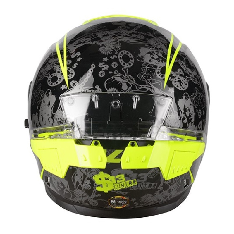 Casco integral de moto Lazer Rafale SR $13 Original negro-gris-amarillo fluo liquidación