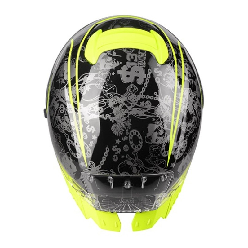 Casco integral de moto Lazer Rafale SR $13 Original negro-gris-amarillo fluo liquidación