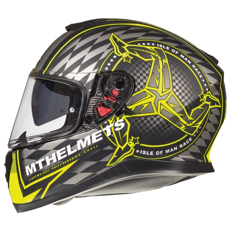 Integrální přilba na motorku MT Thunder 3 SV Isle Of Man černo-šedo-fluo žlutá