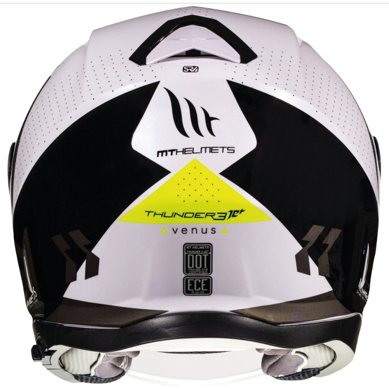 Casco de moto abierto MT Thunder 3 SV Venus negro-blanco-amarillo fluo liquidación