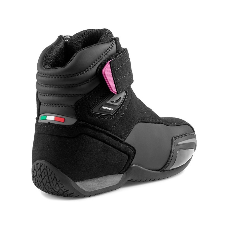 Botas de moto para mujer Stylmartin Vector WP negras y rosas