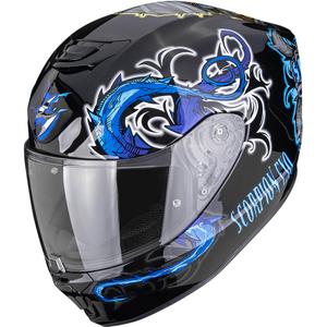 Casco integral de motocicleta Scorpion EXO-391 Mumia negro-azul
