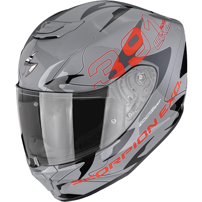 Casco integral de moto Scorpion EXO-391 Key gris-negro-rojo