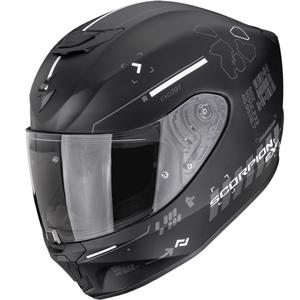 Casco integral de motocicleta Scorpion EXO-391 Iron, color negro mate-plata.