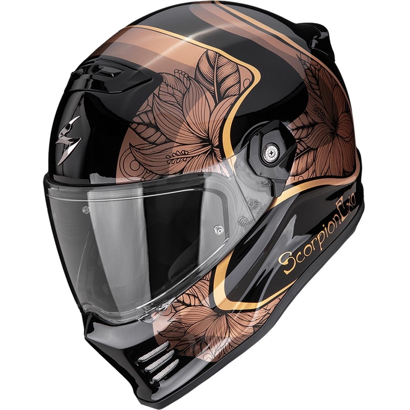 Casco integral de moto Scorpion Covert FX Ameria negro-dorado