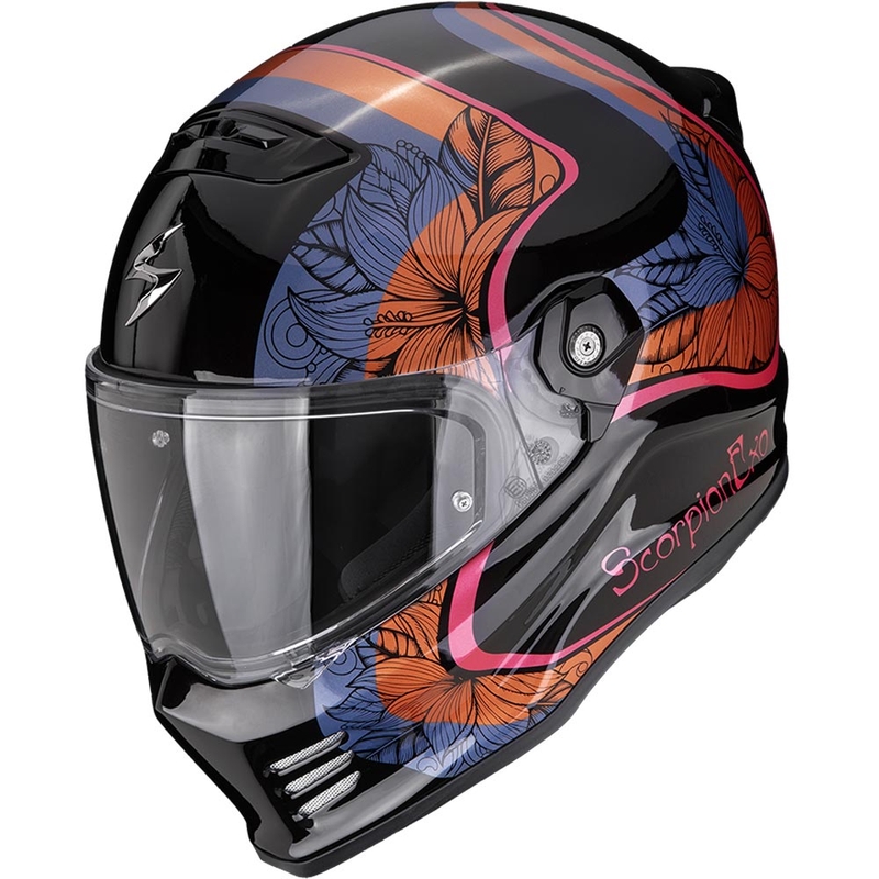 Casco integral de moto Scorpion Covert FX Ameria negro-naranja