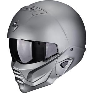 Casco modular para motocicleta Scorpion EXO-COMBAT II, color gris titanio mate sólido.