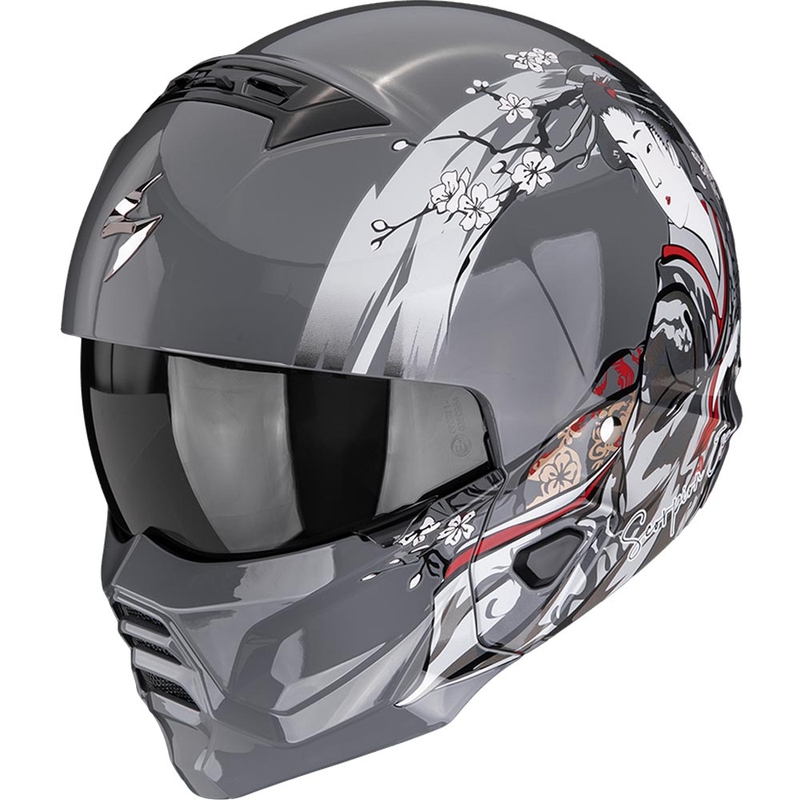 Casco modular para motocicleta Scorpion EXO-COMBAT II Demure plateado