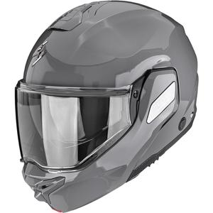 Casco de moto abatible Scorpion EXO-TECH II Solid, color gris cemento.
