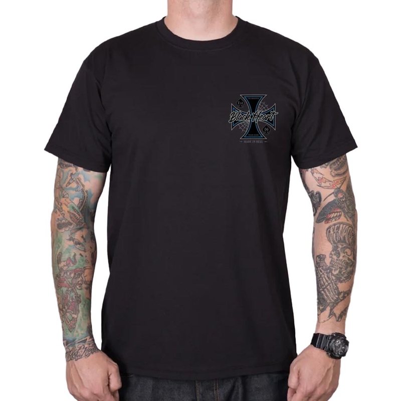 Camiseta negra Corazón Chopper Cruz negra