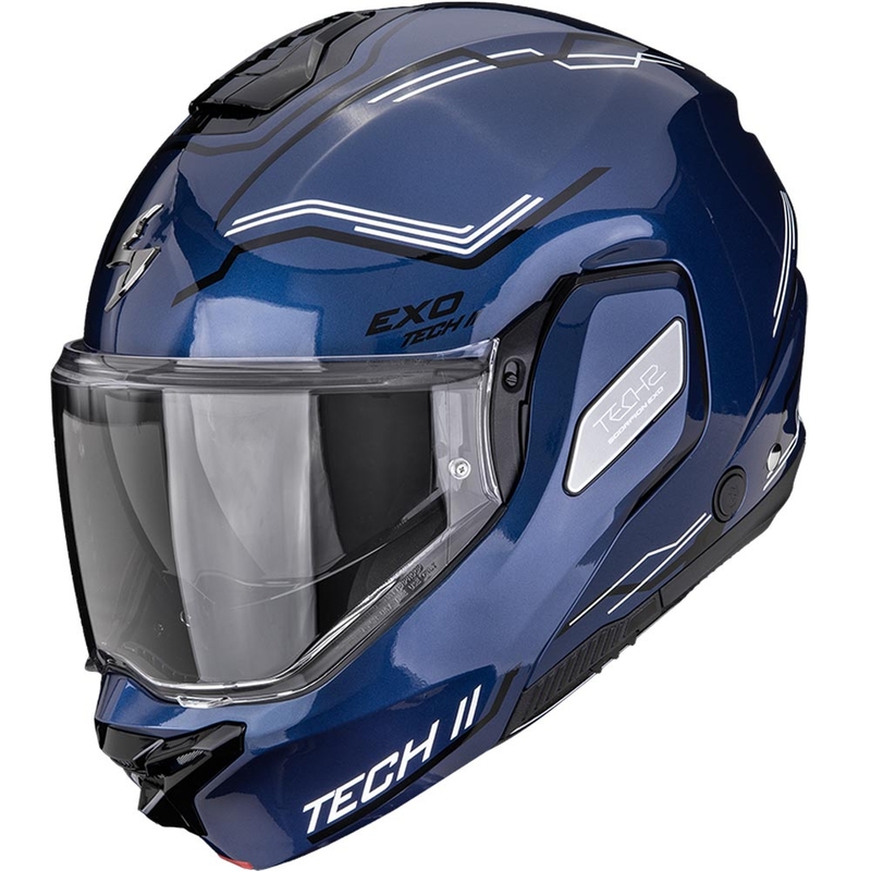 Casco de moto abatible Scorpion EXO-TECH II Dash azul-negro-blanco