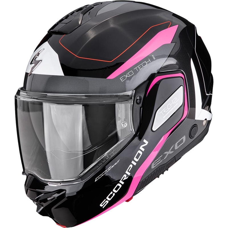 Casco de motocicleta abatible Scorpion EXO-TECH II Passager negro-plata-rosa