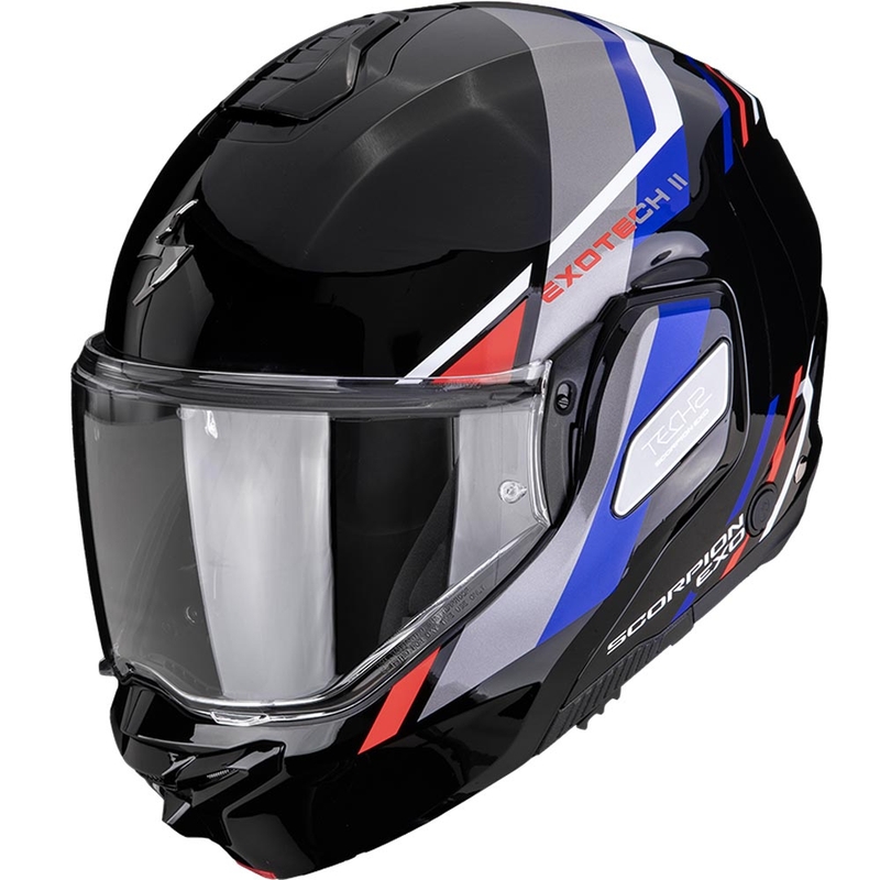 Casco de moto abatible Scorpion EXO-TECH II Markus negro-azul-rojo