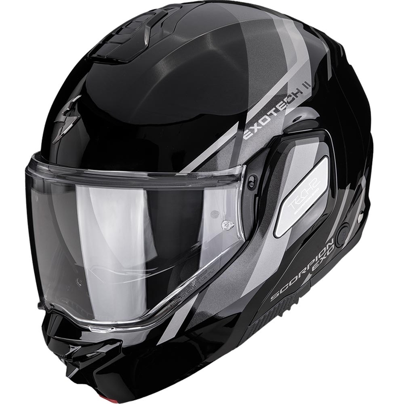 Casco de moto abatible Scorpion EXO-TECH II Markus negro-plata