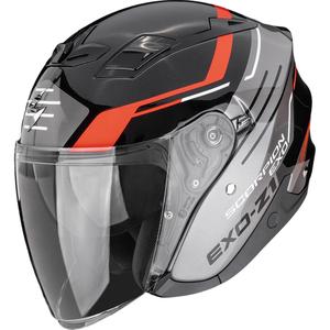 Casco de moto abierto Scorpion EXO-Z1 Prymus negro-plata-rojo