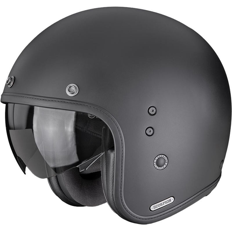 Casco de moto abierto Scorpion Belfast II Solid, negro mate.