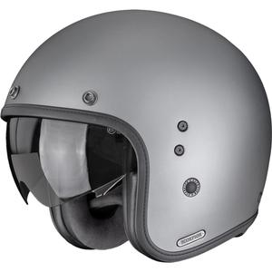 Casco de moto abierto Scorpion Belfast II Solid, color gris titanio mate.