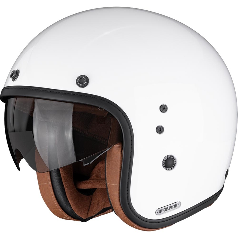 Casco de moto abierto Scorpion Belfast II Luxe blanco