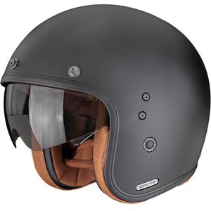 Casco de moto abierto Scorpion Belfast II Luxe, negro mate.