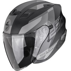 Casco de moto abierto Scorpion EXO-230 Comics, negro mate-plata