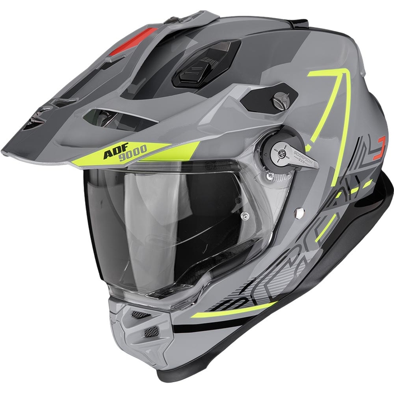 Casco Enduro Scorpion ADF-9000 Air Summit plateado-amarillo flúor