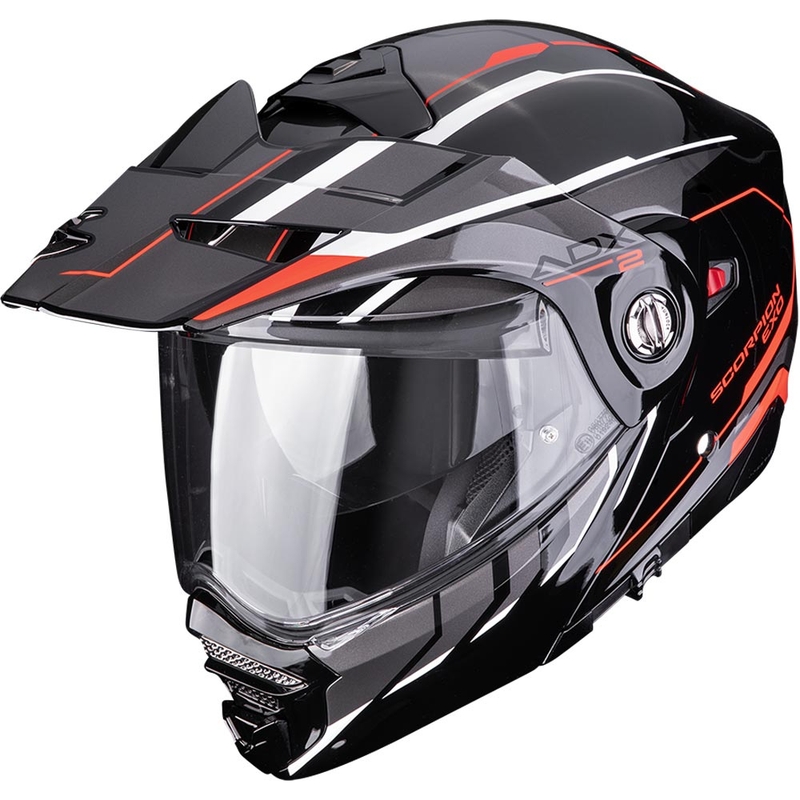 Casco de moto Enduro Scorpion ADX-2 Walt negro-plata-rojo