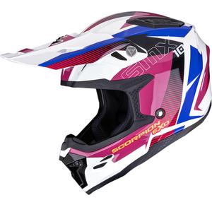 Casco de motocross Scorpion SMX-10 Speed blanco-rosa-azul