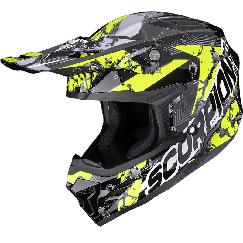 Casco de motocross Scorpion SMX-10 Gasoline negro-amarillo