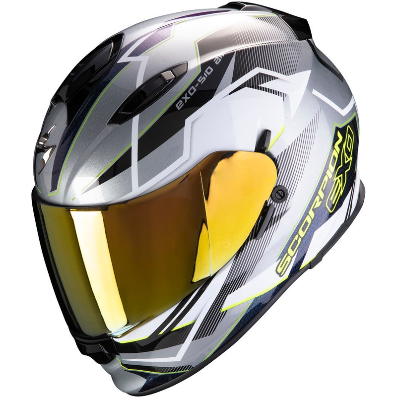 Integrální přilba Scorpion EXO-510 Air Balt stříbrno-bílo-fluo žlutá výprodej