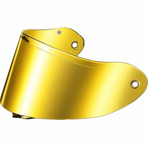 Visera para cascos de motocicleta ZED XD1 con preparación para lámina FogCity, color oro espejo.